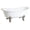 White / Brushed Nickel, variant on Aqua Eden VCTNDS6731NL2 67-Inch Cast Iron Oval Double Slipper Clawfoot Tub (No Faucet Drillings) in White/Polished Brass