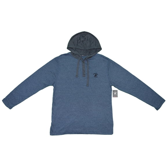 Beverly Hills Polo Club Men's Long-Sleeve Pullover Hoodie (Dark Denim Heather, Medium, M)