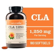 NatureWise CLA 1250 - CLA Supplement, Non-Stimulating non-GMO - 180 Softgels[60-DaySupply]
