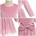 thumbnail image 3 of IDOPIP Toddler Kids Girls Shiny Velvet Dress Long Sleeve Fall Winter Christmas Dresses 90 Pink, 3 of 8