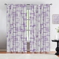 thumbnail image 3 of Indigo Eggplant Purple Stripe Blackout Curtains & Drapes, Retro Vintage 60s 70s Large Pinch Pleated Curtains, Wind Blocking and Light Blocking Window Shades for Living Room Bedroom-W42xL63in, 3 of 6