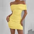 thumbnail image 2 of Summer Saving! Ashirexll Summer Dresses for Women, Midi Dresses for Women, Women's Spring and Summer Fashion Sexy One-shoulder Fashion Tight-fitting Body-hugging Dress, 2 of 4