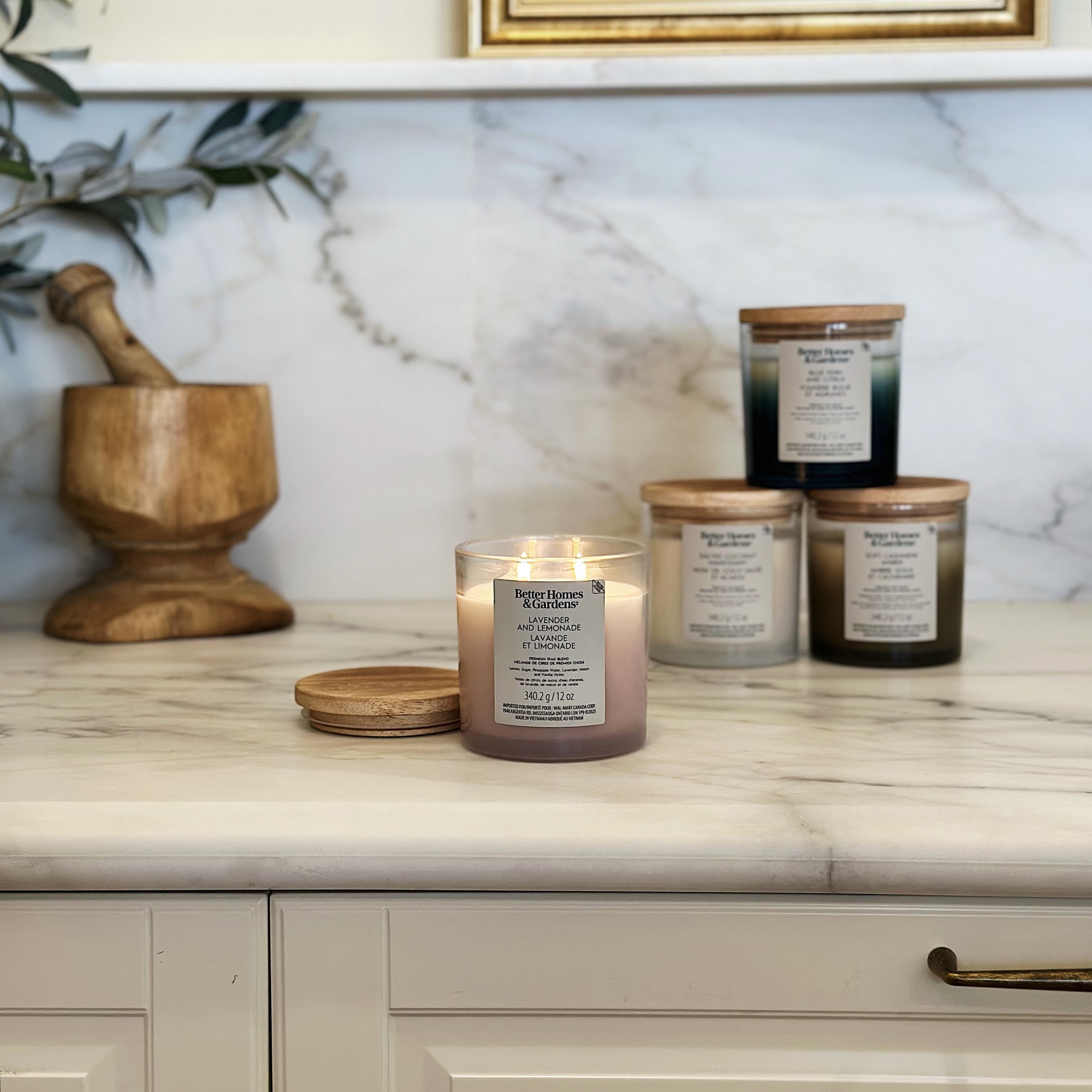 Better Homes & Gardens Scented 2-wick 12 oz. Parrafin Wax Ombre Jar Candle, Lavender Lemonade