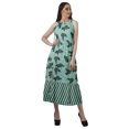 thumbnail image 2 of Moomaya Robe Longue Imprimée pour Femmes, Fente avant, Aguichant, Sans Manches, en Rayonne, Robe de Mariage, 2 of 4