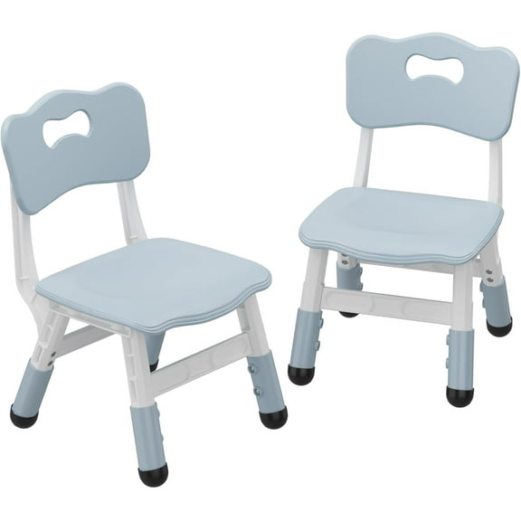 GAOMON Kids Chair, 3 Level Height Adjustable Kid Chair, Plastic Toddler Chairs for Children Boys Girls Age 2-6, Suitable for Home Family Classroom Nursery Indoor Use (2 Pack, Grayish Blue)