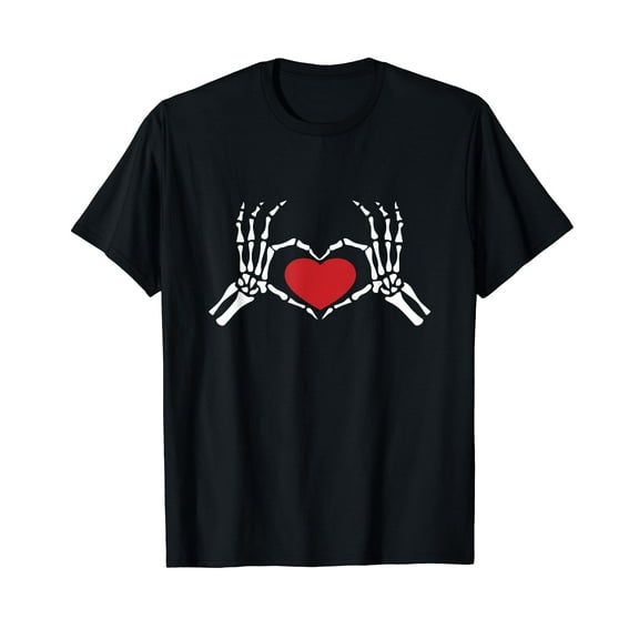 Skeleton Hand Heart Valentines Day Cool Bones Love T-Shirt
