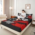 thumbnail image 4 of Homewish Valentine's Day 4pcs Bed Sheets for Female Men Adults,Black Red King Sheets,Romantic Couple Lover Super Cozy Sheet Set,Breathable Home Decor, 4 of 7