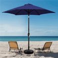 thumbnail image 3 of Renwick 9 Ft Outdoor Patio Umbrella with Push Button Tilt and Crank, Navy Blue, 3 of 9