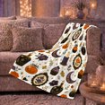 thumbnail image 6 of Artistic Pattern, Festive autumn celebration Scene, Warm Flannel Blanket for Kitchen and Dining Room with Detailed Artwork, Art Lovers autumn celebration Gift, Festive Home Decor, 6 of 9