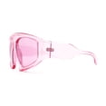 thumbnail image 3 of Oversized Curved Top Racer Thick Plastic Sunglasses Pink, 3 of 4