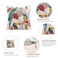 thumbnail image 5 of Funda de almohada con decoración de pájaros para exteriores, cojín de primavera con estampado de flores y pájaros, juego de 18x18 para 4 días, 5 of 5
