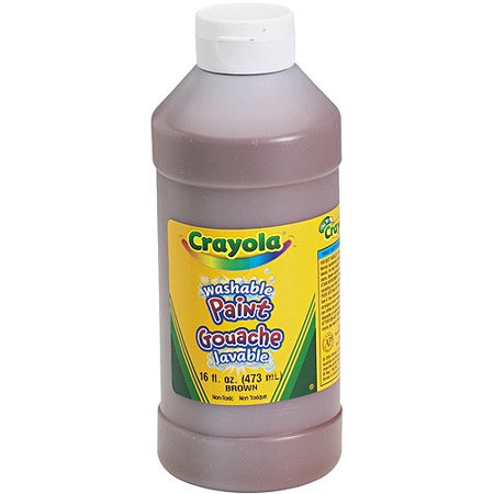 Crayola Washable Paint, Brown, 16 oz