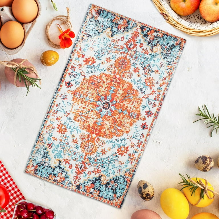 Boho Kitchen Hand Towels Decor Set of 2 Bohemian Orange Kitchen Dish Towels Soft Absorbent Hand Towels for Bathroom Holiday Home Decor 18x26 Inch Walmart