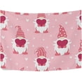 thumbnail image 3 of Coolnut Valentine's Day Gnome Tapestry Washable Polyester Art Wall Hanging Blanket for Living Room Bedroom Dorm Party, 80 x 60 Inch Home Decor Gifts, 3 of 7