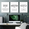 thumbnail image 3 of Black and White Framed Canvas Inspirational Painting Wall Art Grind Hustle Execution Motivational Wall Art Decoration Posters Prints for Living Room Bedroom Office Decor Ready to Hang 12"x16", 3 of 6