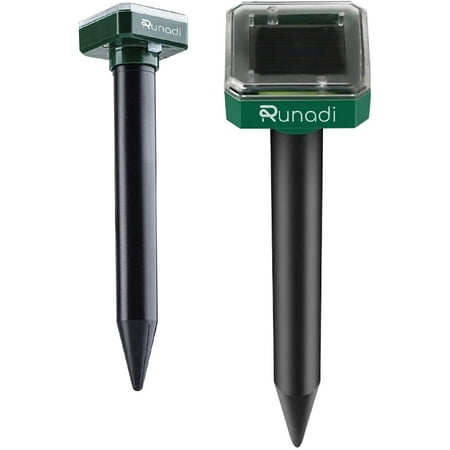 Set Of 2 Solar-Powered Mole Repellents For Moles  Voles  Gophers  Snakes Or Other Burrowed Animals