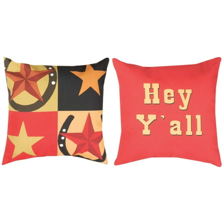 20 Reversible Star Hey Y All Square Throw Pillow Walmart Com