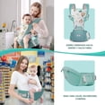thumbnail image 4 of Mochila Porta, Canguro para Bebé Ergonomico para Niños de 0 a 36 Meses, Porta Bebé Portátil Algodón Puro Ligero y Transpirable con Asiento de Cadera, Portabebés con Taburete de Cintura, Verde, 4 of 5