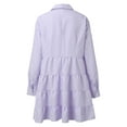 thumbnail image 5 of Aayomet Casual Dresses for Women 2023 Long Sleeve Wrap V Neck High Low Split Ruffle Long Dress with Belt,Purple S, 5 of 5