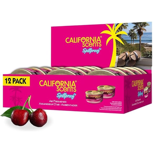 12 AROMATIZADOR COCHE CALIFORNIA SCENTS CHERRY CORCHO ORGANICO