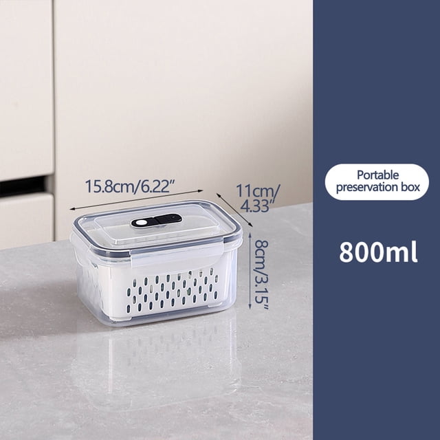 Yhmxh Contenedores herméticos para almacenar alimentos con colador extraíble. Apto para lavavajillas y microondas. Mantienen frutas, verduras, frutos rojos y carnes frescas por más tiempo.