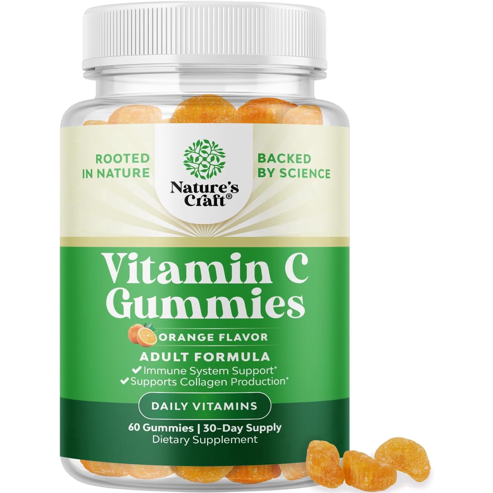 Natures Craft Vitamin C Gummies, Delicious Immune Support Gummies for Adults, 60 Count