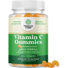 Natures Craft Vitamin C Gummies, Delicious Immune Support Gummies for Adults, 60 Count