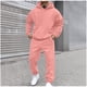 thumbnail image 1 of Ceisia Men's Solid Color Hooded Tracksuit 2-Piece Set for Casual & Sports Wear Pink XXL Gifts, 1 of 9