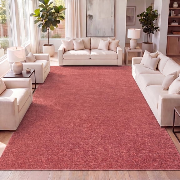 JONATHAN Y SUPERSOFT 4 x 6 Area Rug, Haze - Red, SEU100E-4