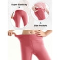 thumbnail image 4 of Usaibhir 4 Pack Girls Athletic Leggings with Pockets Yoga Workout Active Leggings Pants for Teen Girls 6-15T, 4 of 9