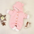 thumbnail image 7 of WREESH Baby Newborn Girls Boys Bodysuit Layette Onesies Toddler Winter Warm Coat Knit Outwear Hooded Jumpsuit Baby Clothes Pink, 7 of 7
