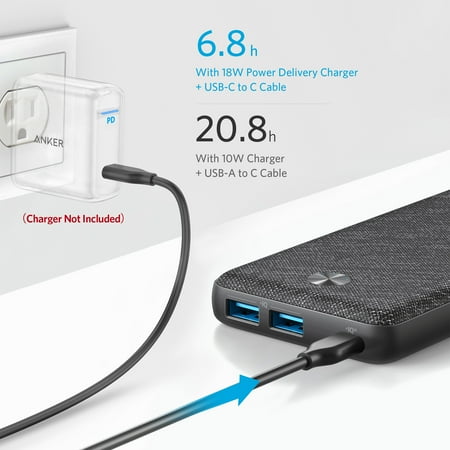 Anker PowerCore III Sense 20K USB-C Portable Battery Charger - Black