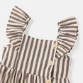 thumbnail image 2 of PatPat Toddler Girl Dresses Little Girls Summer Clothes 100% Cotton Button Stripe Ruffled One Piece Sleeveless Strap Dress, Stripe, Clearance, 2T, 2 of 5