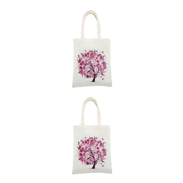 Cateissary Bolsa de lona para pintar, bolsa de compras, multicolor, reutilizable, de larga duración, exquisita, accesorio de bricolaje, bolsas de 003-28*35 2piezas