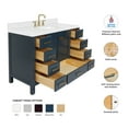 thumbnail image 3 of Ariel Cambridge 48 Inch Single Oval Sink Bathroom Vanity With Carrara White Quartz Countertop 1.5 Edge In Midnight Blue, 3 of 10