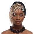 thumbnail image 2 of XASZHN Turban à Franges Multi-Couches pour Femmes Musulmanes Couverture de Chimiothérapie Cancer Noir_002 m, 2 of 4