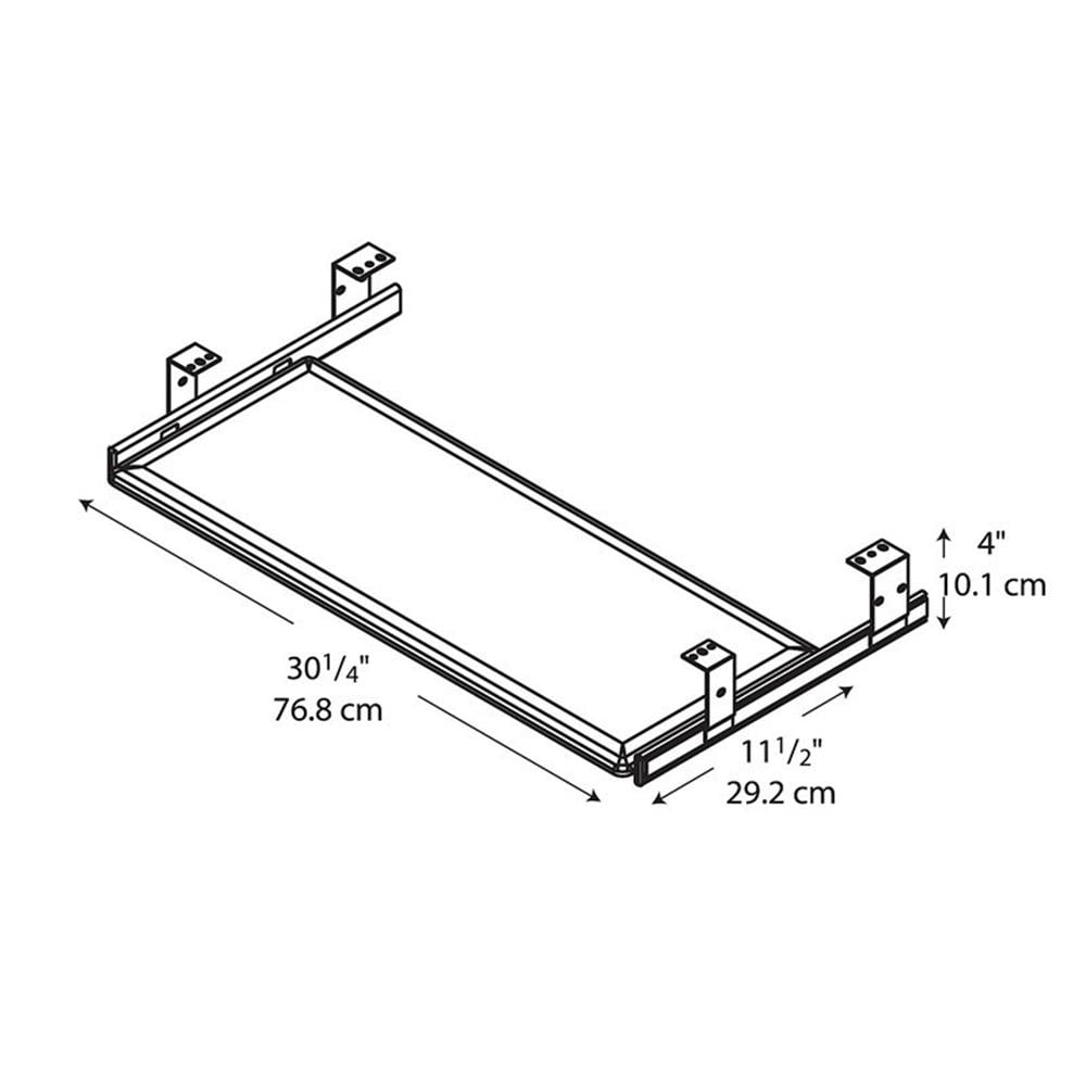 Bush Business Furniture Universal Keyboard Shelf with Galaxy Finish