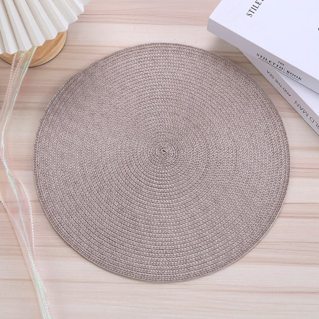 Posavasos redondo de polipropileno tejido para mesa de comedor, con aislamiento térmico, tejido simple, retro, ligero y lujoso