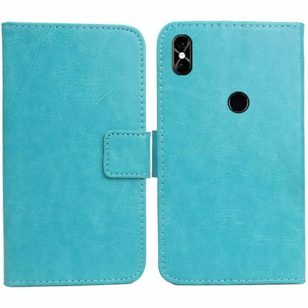 Golden Sheeps Flip Case Compatible for BLU Vivo X5-Blu G6, Blu V7 5.7" HD Display Smartphone Magnetic Leather Wallet Pouch Cover Case Card Holder with a Viewing Stand-BLUE