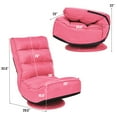 thumbnail image 3 of Costway Floor Gaming Chair Fabric 6-Position Folding Lazy Sofa 360 Degree Swivel Pink, 3 of 10