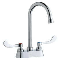 Elkay LK406GN05T4 Elkay 4" Centerset with Exposed Deck Faucet with 5" Gooseneck Spout 4" Wristblade Handles Chrome