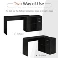 thumbnail image 3 of 180° Rotating L Shaped Computer Desk with Drawer & Cabinet, Home Office Swivel Corner Desk with Storage Shelves, Wooden Writing Table Workstation, 46"Lx32.25"Wx29.25"H, Black, 3 of 6