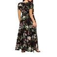 thumbnail image 2 of POINTERTECK Flower Print V-Neck Short/ Half Sleeve Bohemian Dress One-Piece, 2 of 4