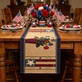thumbnail image 6 of Tepsmf Independence Day Table Flag Red White Blue Star Striped Floral Print Dining Table Decoration, 6 of 6