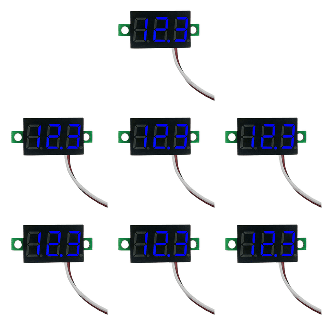 Pantalla voltaje 2 cables 5 V-40 V medidor LED 0 28 pulgadas () azul