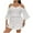 White, variant on Uaswgudfs Shorts for Women Off-Shoulder Lace-Trimmed Romper - Lightweight Breathable Cotton Blend Beach Summer Comfort Shorts Black 5XL