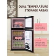 thumbnail image 2 of KRIB BLING 3.5 Cu.ft Mini Fridge with 7 Level Thermostat, Compact Refrigerator with Freezer on Top, Ideal for Dorm, Office, Wood, 2 of 8
