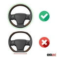thumbnail image 6 of OMAC 14.5-15.5’’ Steering Wheel Cover Blue Black Leather Anti-Slip Breathable, 6 of 7