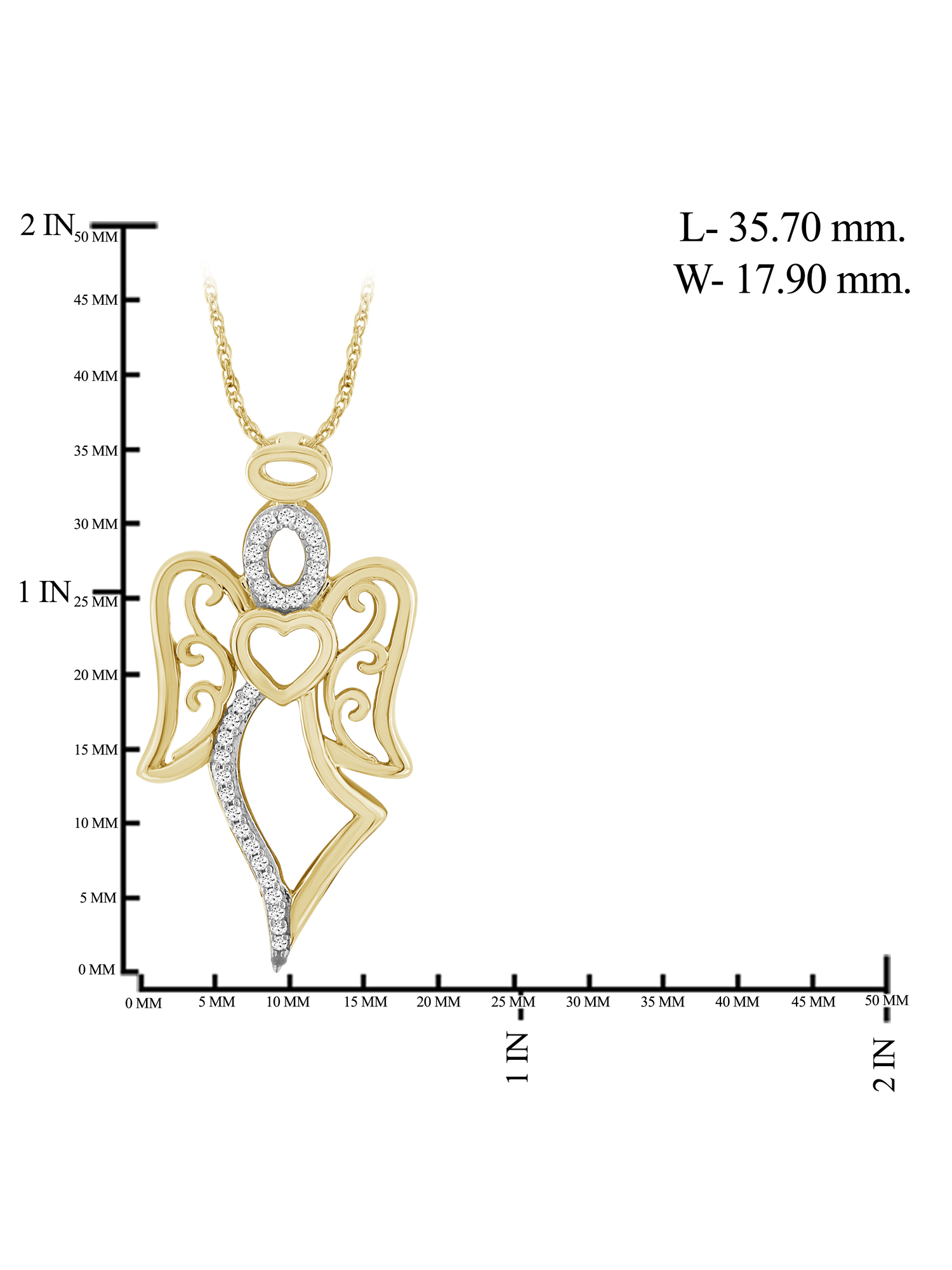 JewelersClub Chain Necklace for Women 14K Gold Plated Silver White Diamonds