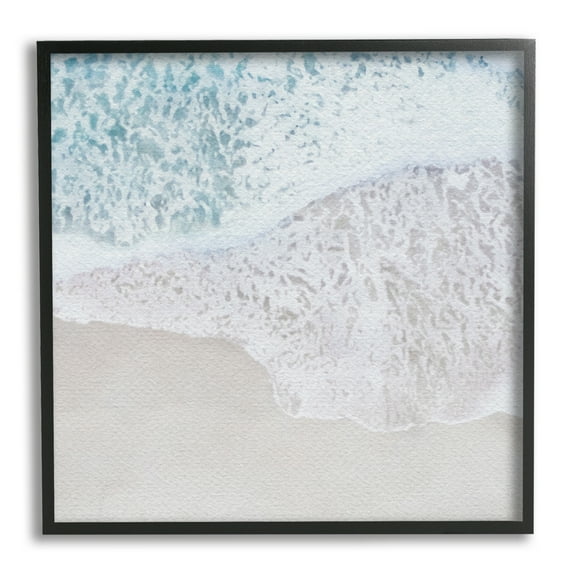 Stupell Industries Foamy Ocean Waves Nature Photography Black Framed Art Print Wall Art, 12 x 12